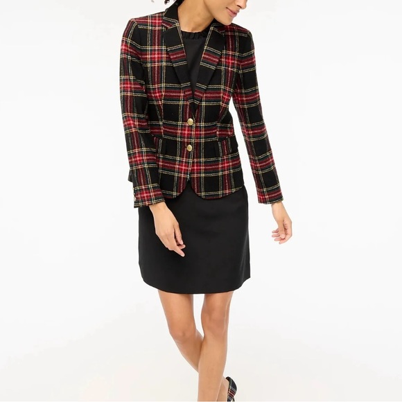 NWT J.Crew Factory Stewart Tartan wool-blend schoolboy blazer sz 6 - Picture 3 of 12